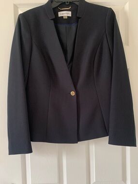 Calvin Klein Black Tailored Blazer with Gold Accent